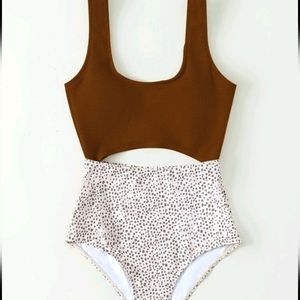 Shein Medium Brown White Polkadot